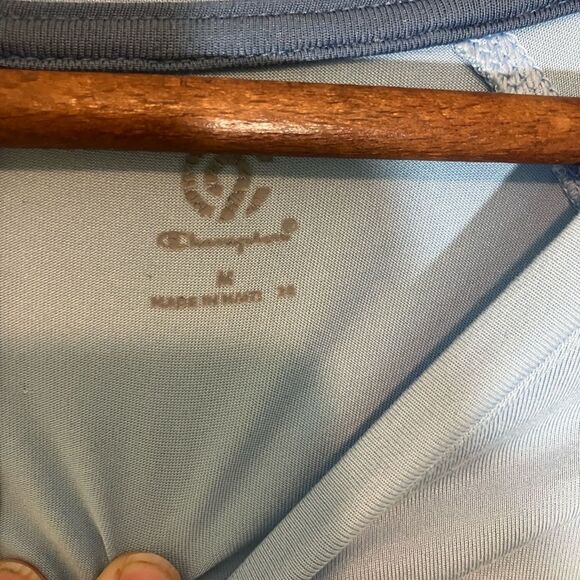 Champion, athletic shirt, long sleeve, light blue, excellent condition, medium - Picture 3 of 4